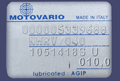 Przekładnie ślimakowe MOTOVARIO NMRV, NRV - tabliczka znamionowa